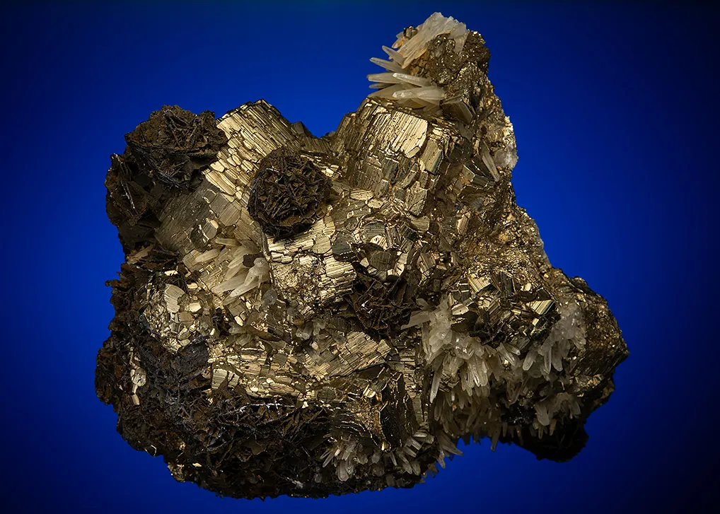Wurtzite and Quartz on Pyrite image