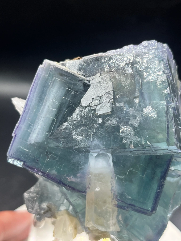 Yaogangxian Blue‑Purple Phantom Fluorite with Quartz, Hunan, China image