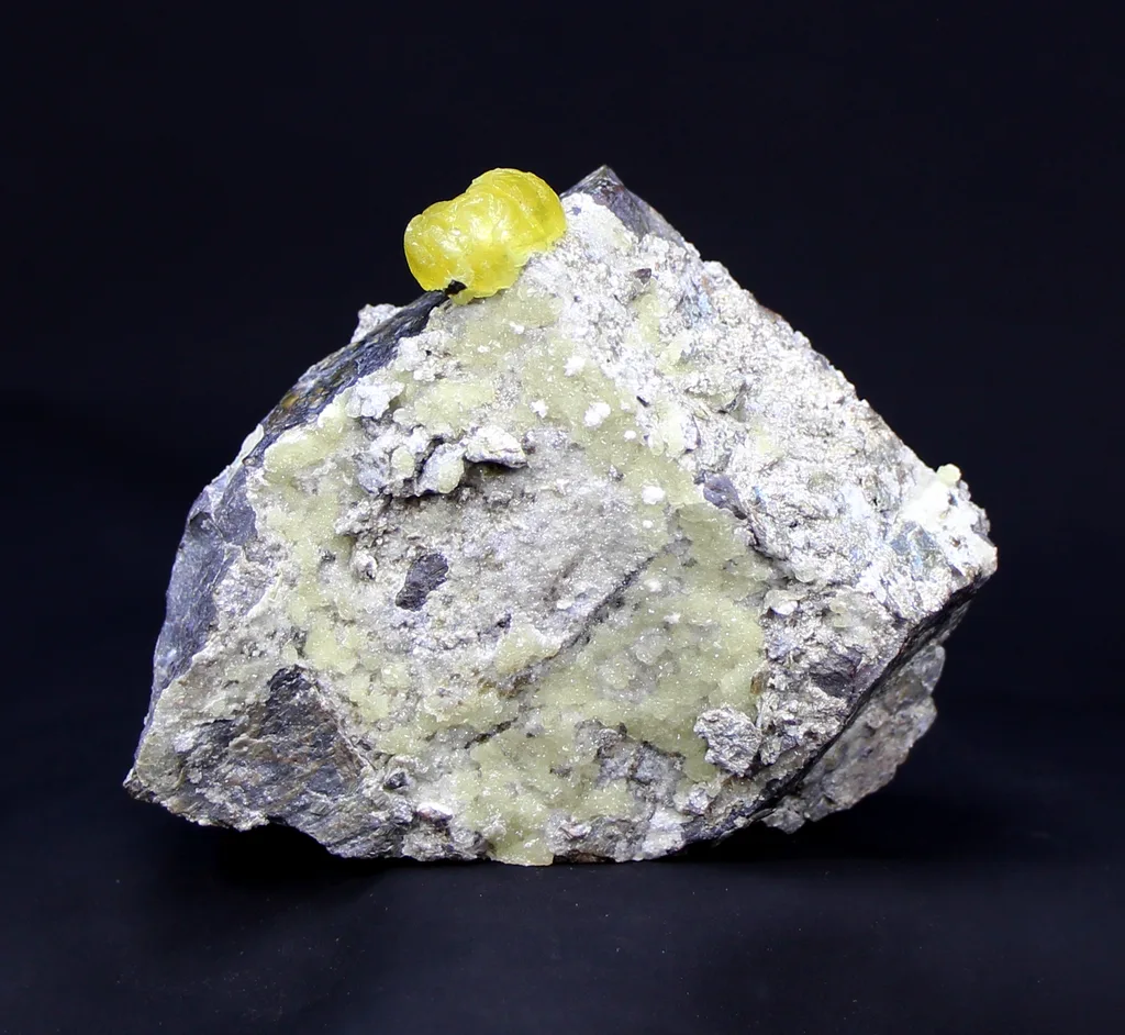 Yellow Brucite Crystal on Matrix from Baluchistan - 157 Grams - image 4