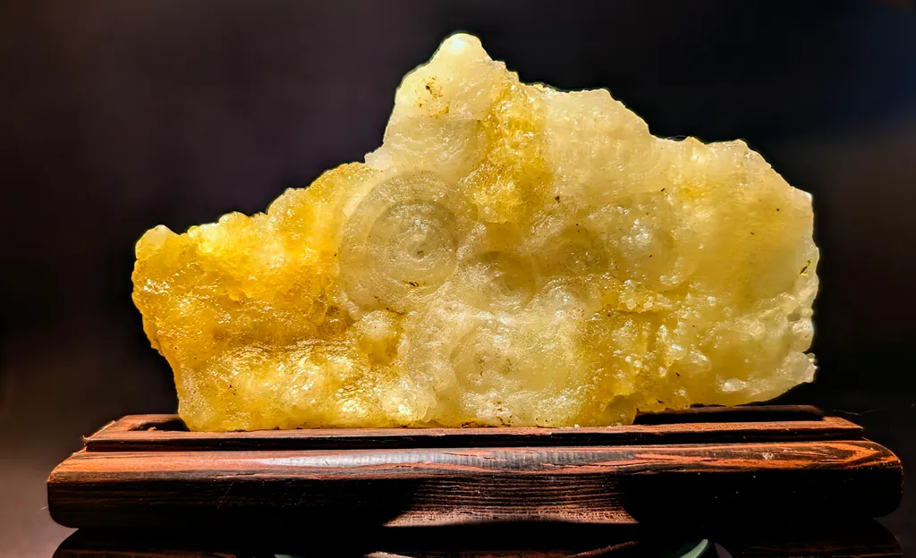 Yellow Brucite with Cluster of Concentric Radial Growth image