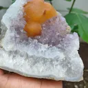 Yellow Fluorite on Amethyst with Quartz natural - image 6