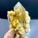 Yellow Lemurian Quartz on Feldspar from Pakistan - image 6
