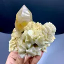 Yellow Lemurian Quartz on Feldspar from Pakistan - image 5