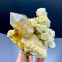 Yellow Lemurian Quartz on Feldspar from Pakistan - image 8