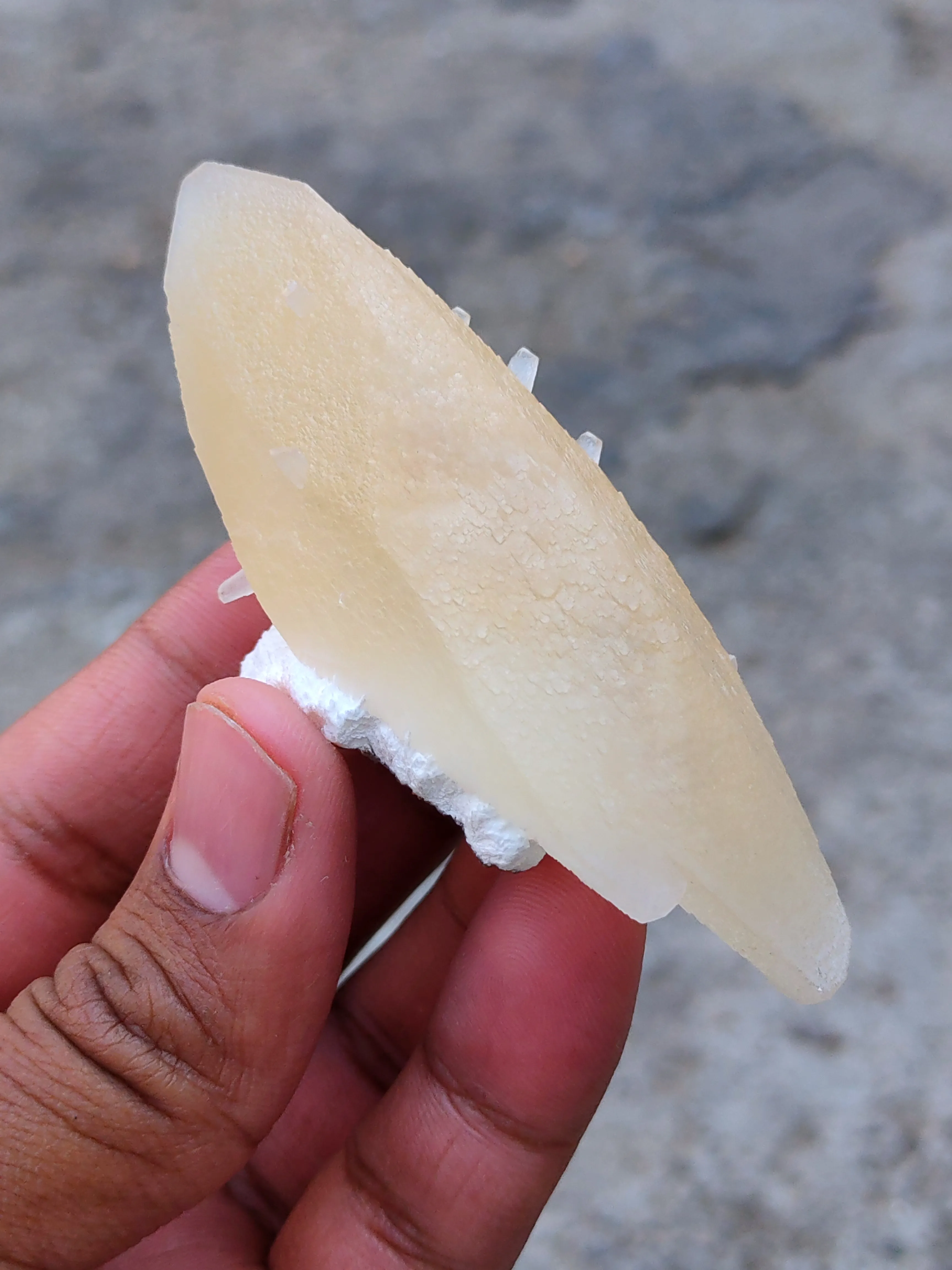 Yellow Terminal  Calcite with Okenite - image 2