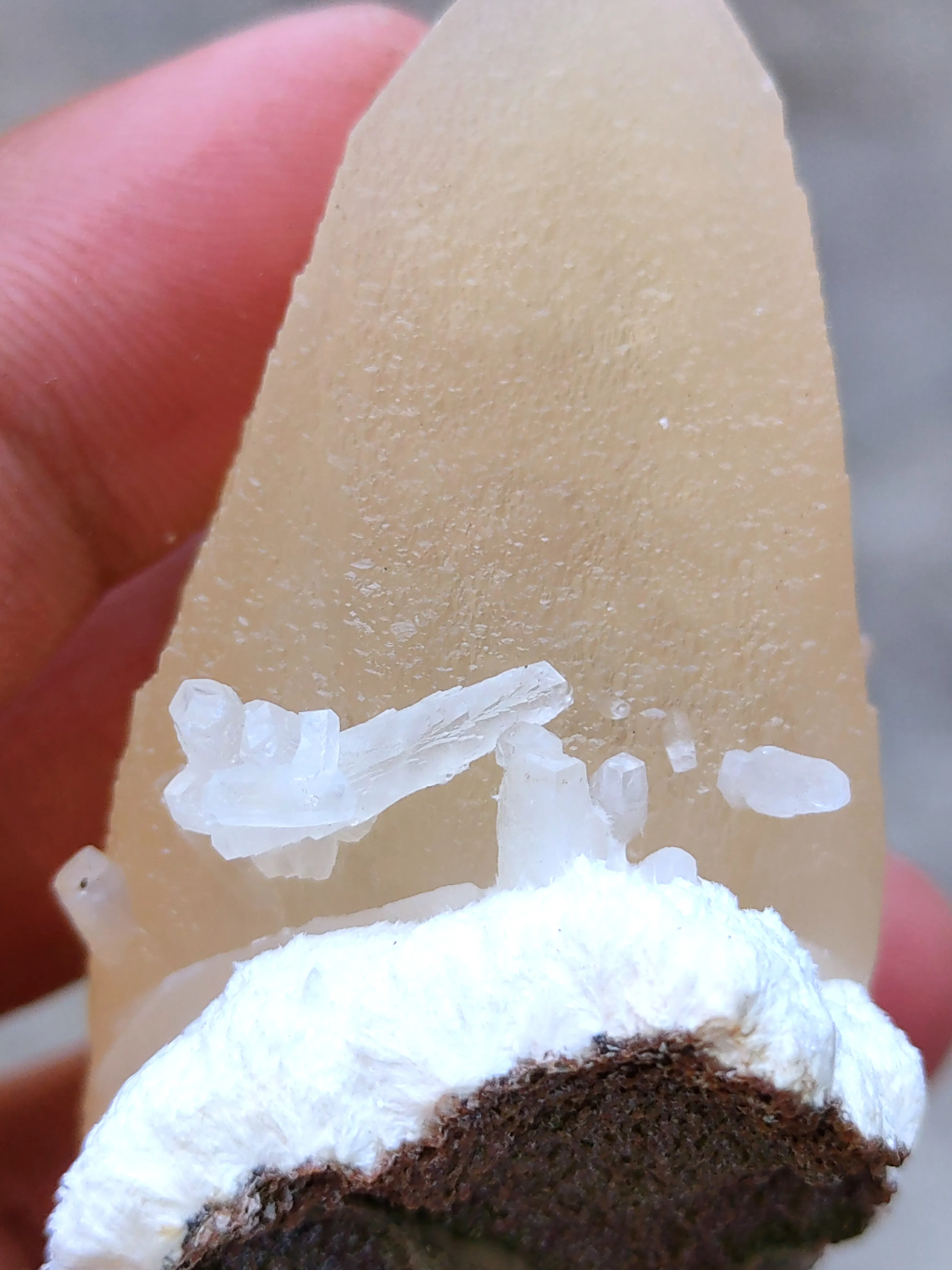 Yellow Terminal  Calcite with Okenite - image 7