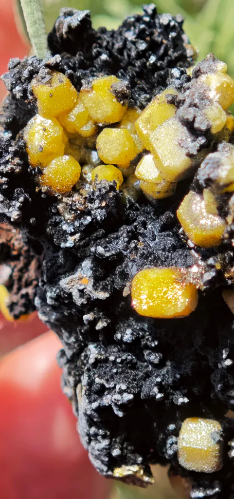 Yellow Vanadinite on Goethite from Taouz, Morocco. Aesthetic rarity specimen - image 8