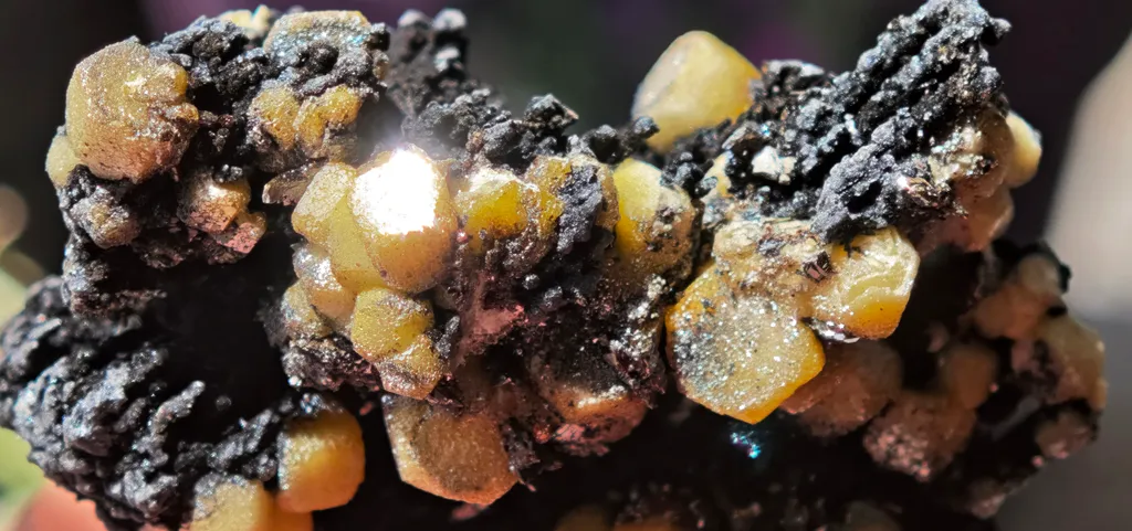 Yellow Vanadinite on Goethite from Taouz, Morocco. Aesthetic rarity specimen - image 9
