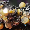 Yellow Vanadinite on Goethite from Taouz, Morocco. Aesthetic rarity specimen - image 9