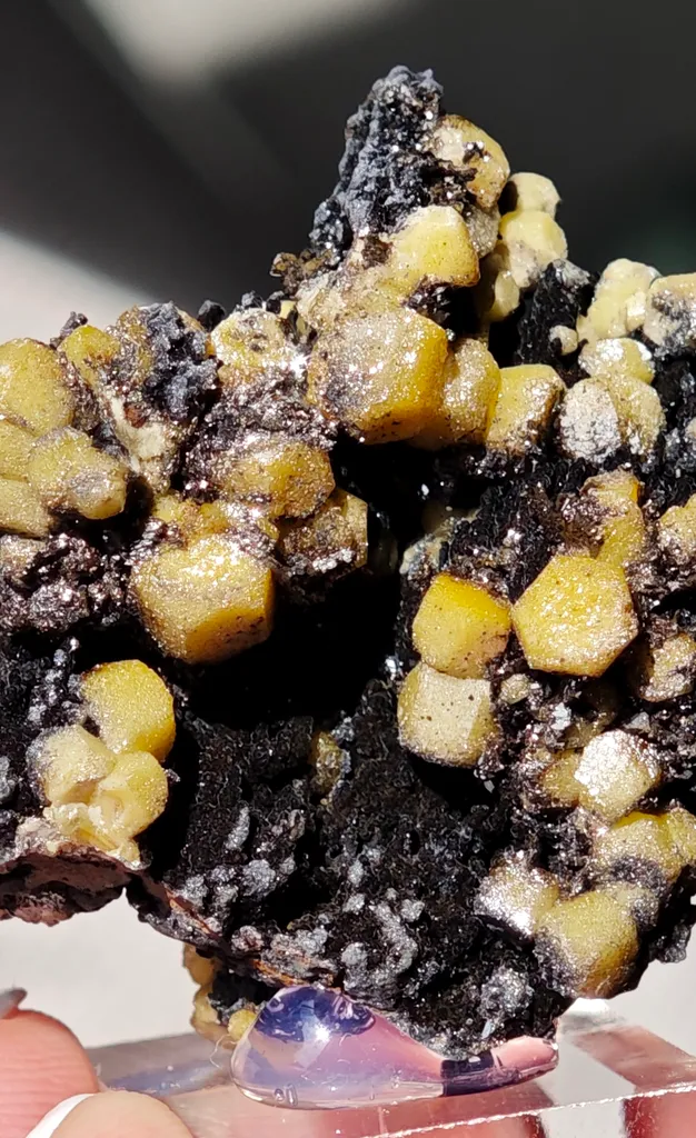 Yellow Vanadinite on Goethite from Taouz, Morocco. Aesthetic rarity specimen - image 10