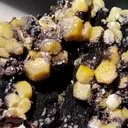 Yellow Vanadinite on Goethite from Taouz, Morocco. Aesthetic rarity specimen - image 10