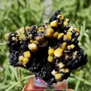 Yellow Vanadinite on Goethite from Taouz, Morocco. Aesthetic rarity specimen - image 1