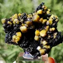 Yellow Vanadinite on Goethite from Taouz, Morocco. Aesthetic rarity specimen - image 4