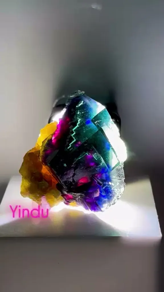 Yindu Fluorite w insane color zoning image