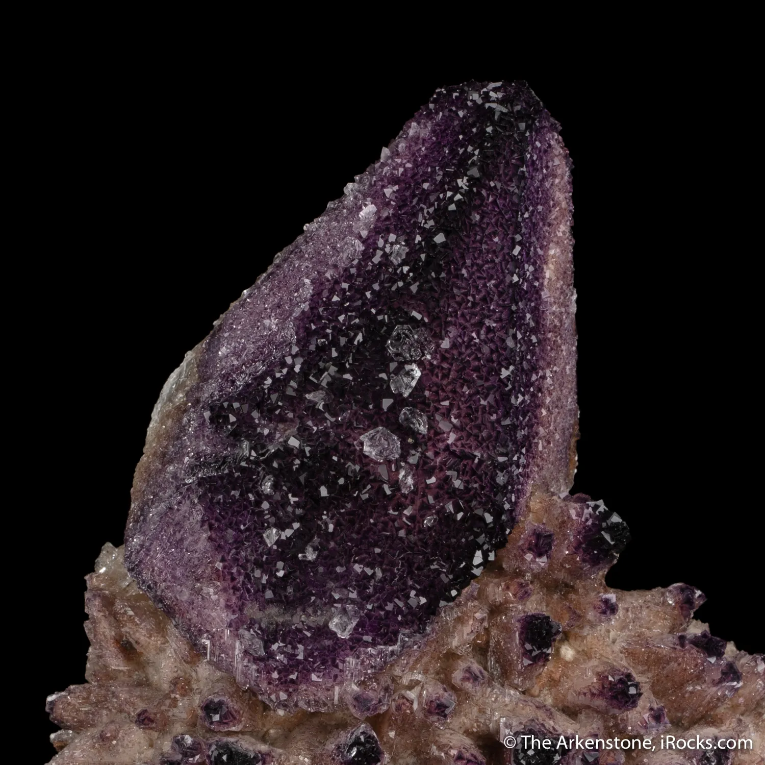 Yttrofluorite (2 generations) on Calcite - image 1