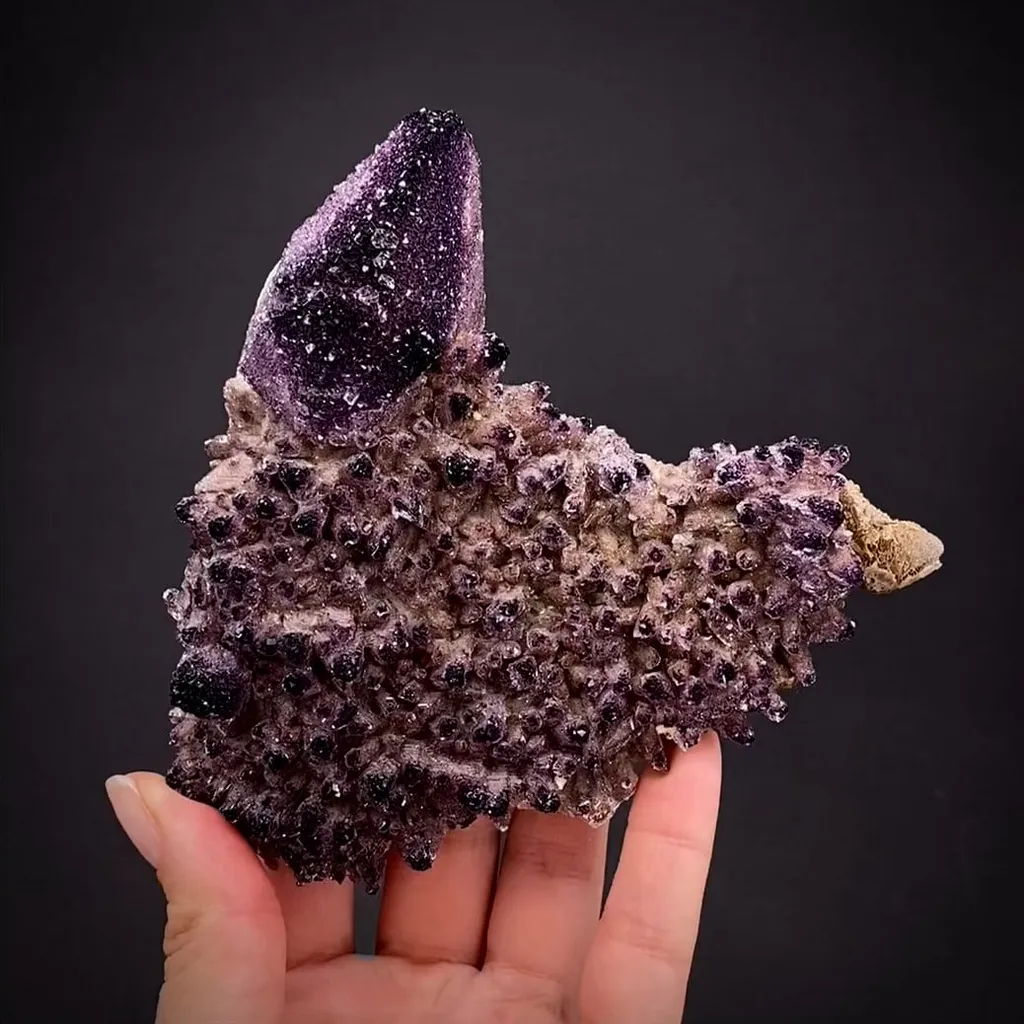 Yttrofluorite (2 generations) on Calcite - image 2