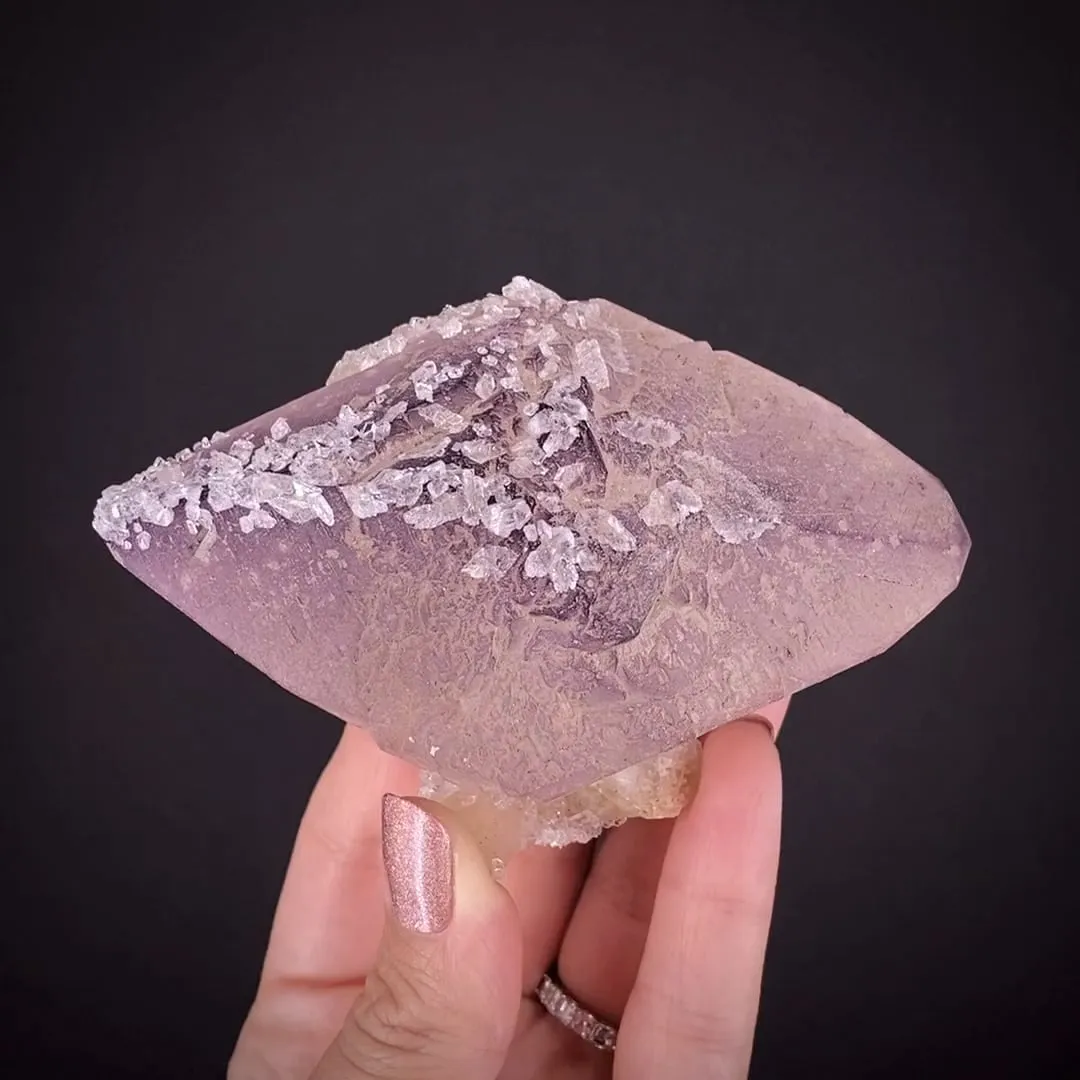 Yttrofluorite on Calcite with Calcite - image 1