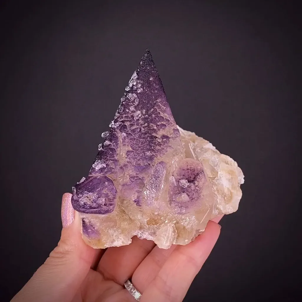 Yttrofluorite on Calcite with Calcite image