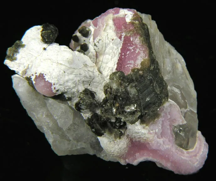 Zanazziite, Eosphorite, Quartz (Var: Rose Quartz) image