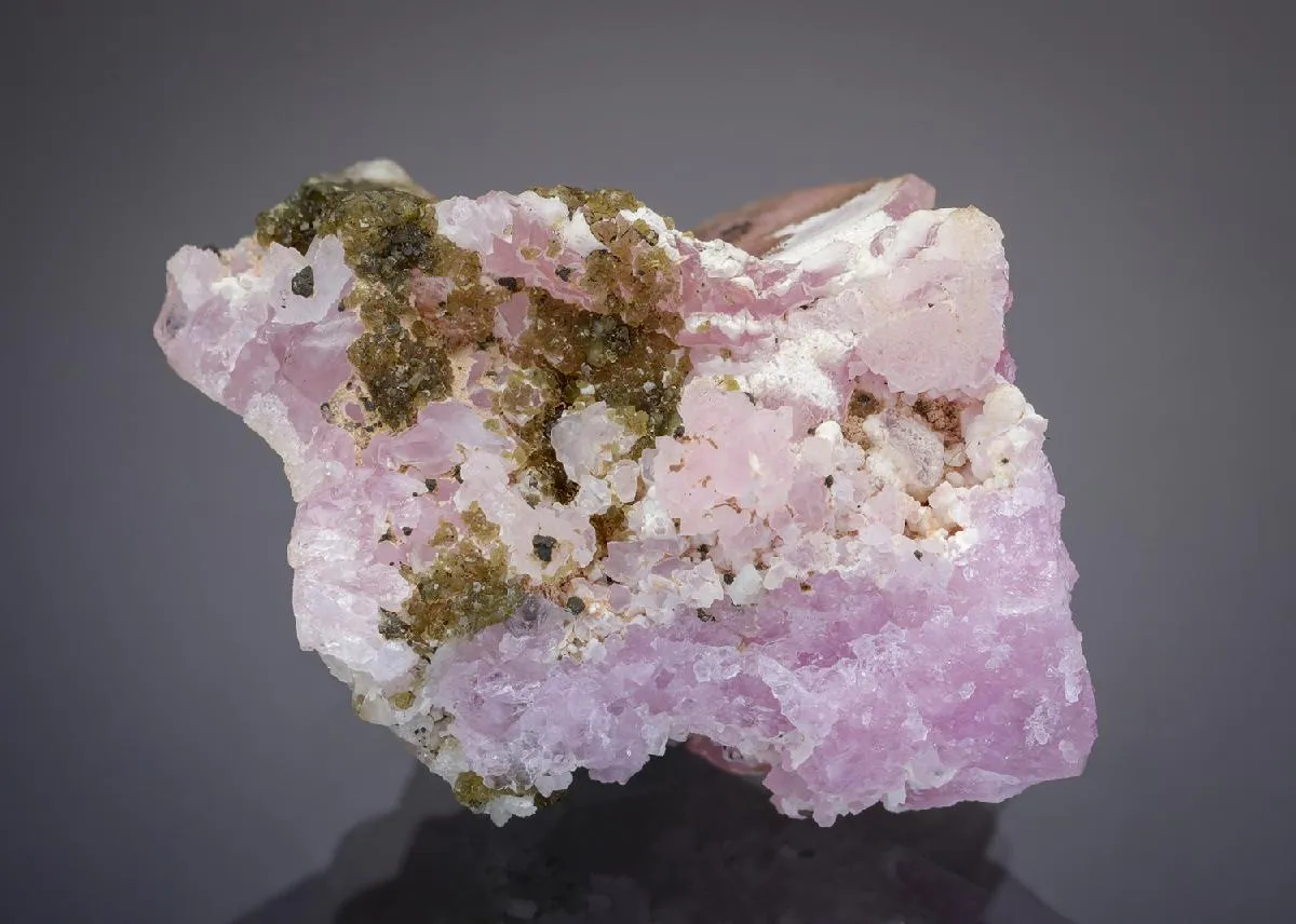 ZANAZZIITE on Rose Quartz - image 1