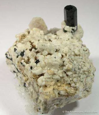 Zektzerite (Tl) & Arfvedsonite on Feldspar image