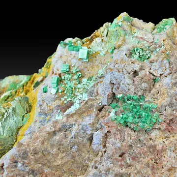 Zeunerite with Uranospinite