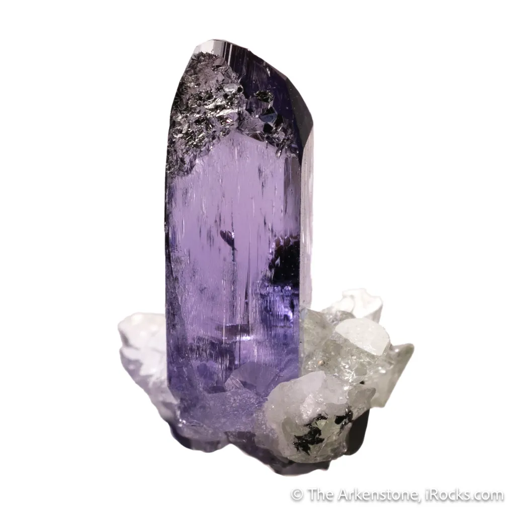 Zoisite var. Tanzanite on Diopside image