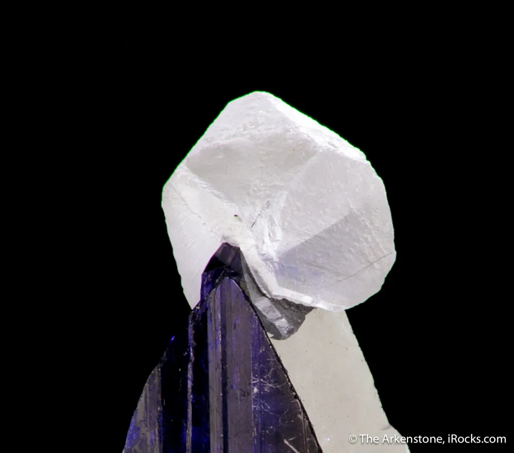 Zoisite var. Tanzanite with Calcite - image 4