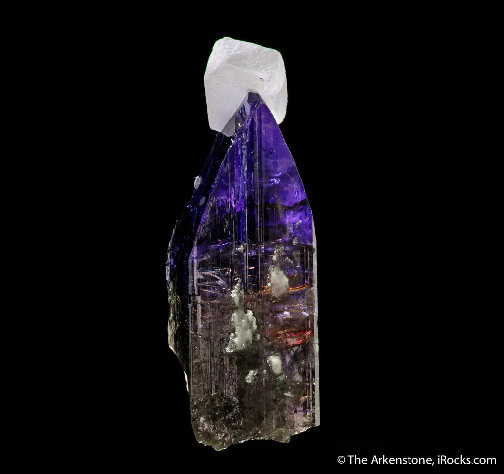 Zoisite var. Tanzanite with Calcite - image 3