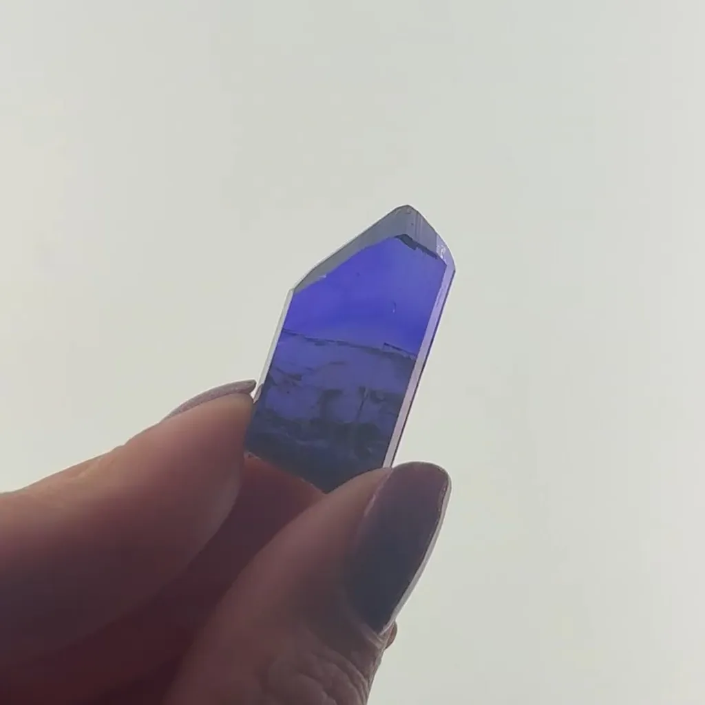 Zoisite var. Tanzanite with Calcite - image 2