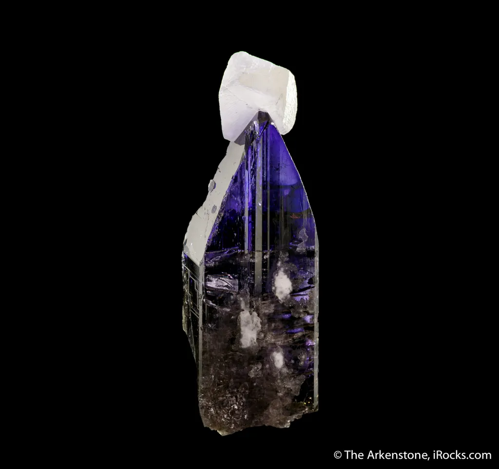Zoisite var. Tanzanite with Calcite - image 2