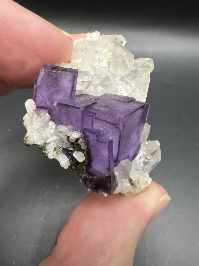 Zoned Fluorite with Quartz from China, Yaogangxian Mine - 10111 - image 4