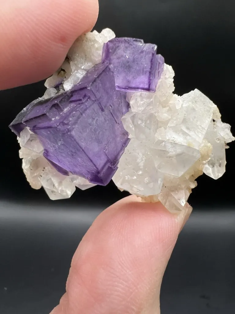 Zoned Fluorite with Quartz from China, Yaogangxian Mine - 10111 image