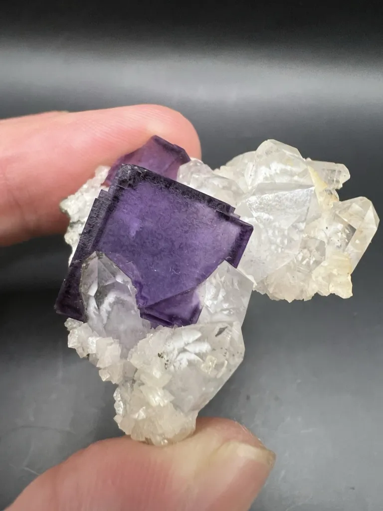 Zoned Fluorite with Quartz from China, Yaogangxian Mine - 10111 - image 5