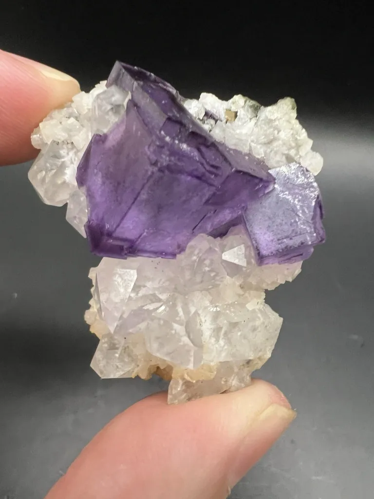Zoned Fluorite with Quartz from China, Yaogangxian Mine - 10111 - image 3
